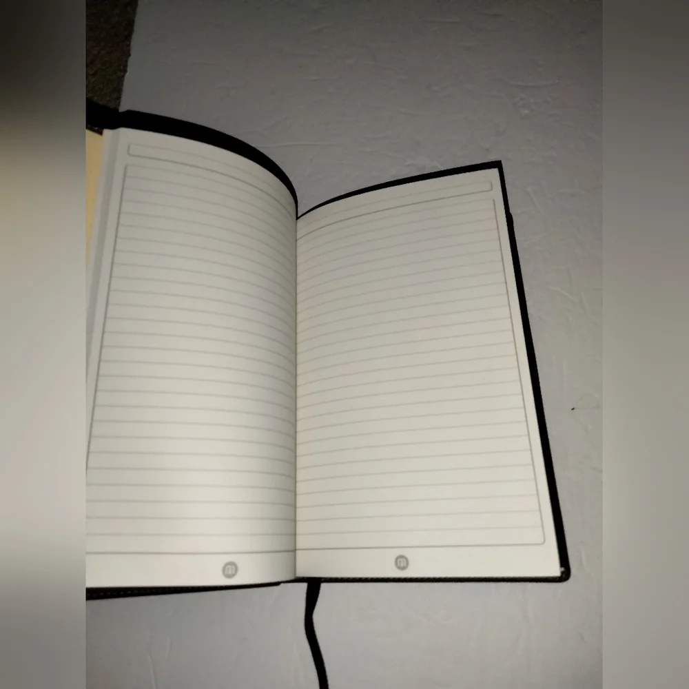 Dark Brown Genuine Leather Notebook/Journal w Line Pages & Interior Slip Pockets